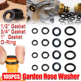 100pcs Silicone Rubber Seal Gasket Ring for Pipe Fitting Water Leak Proof - 1/2 inch Gasket - Front View