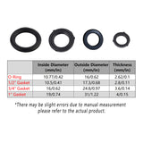 100pcs Silicone Rubber Seal Gasket Ring for Pipe Fitting Water Leak Proof - 1/2 inch Gasket - Side View