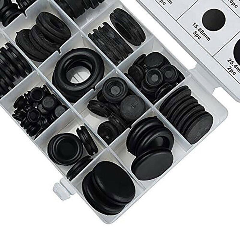 125Pcs Rubber Grommet Set-Assorted Fastener Kit 18 Popular Sizes