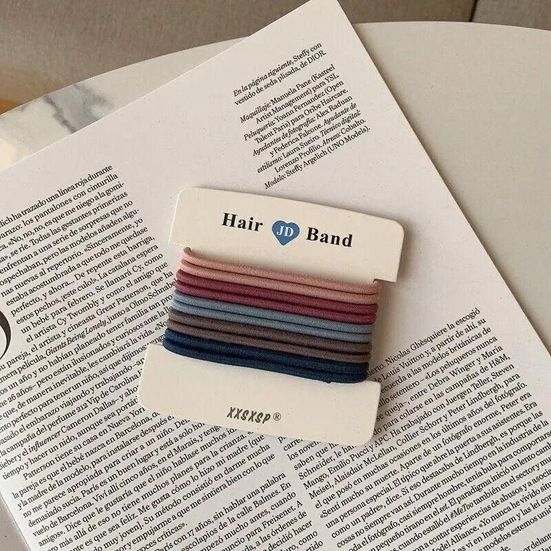 Hair Accessories High Elastic Two-Color Cross Hair Rope Rubber Band Hair Ring - Colourful
