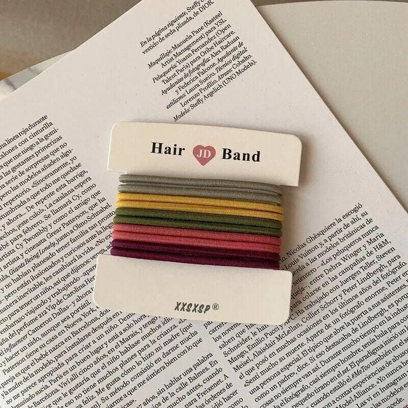 Hair Accessories High Elastic Two-Color Cross Hair Rope Rubber Band Hair Ring - Colourful