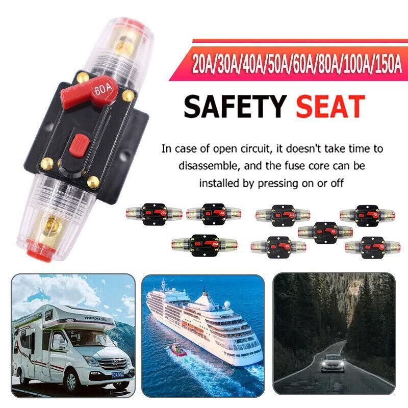 20-150Amp Circuit Breaker Dual Battery Ip67 Waterproof Fuse Manual Reset 12V 24V - 60AMP