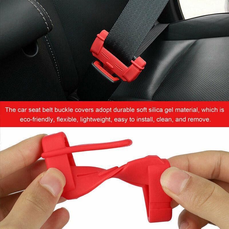 2PCS Silicone Seat Belt Buckle Grip Cover Anti Scratch Protector for Car Interior
