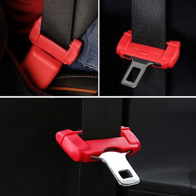 2PCS Silicone Seat Belt Buckle Grip Cover Anti Scratch Protector for Car Interior