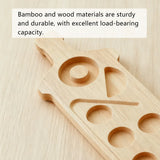 Bamboo Wine Glass and Condiment Rack Anti Slip Stable With Divided Compartments - Low Angle
