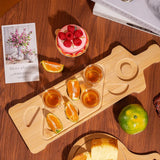Bamboo Wine Glass and Condiment Rack Anti Slip Stable With Divided Compartments - Extra Image