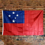 Samoa National Flag 90x150cm Large Outdoor Polyester Banner with Grommets - 45-Degree Angle