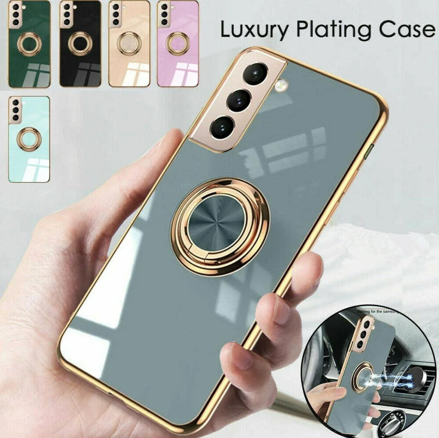 Black Shockproof Ring Holder Case Cover for Samsung S22 Ultra Plus Note 20 - Samsung Galaxy A53