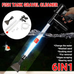 6In1 Fish Tank Cleaner Water Changer Pump Pipe Semi-automatic Cleaning Aquarium