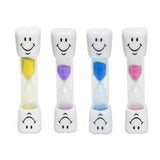 3-Minute Hourglass Sand Timer Smiley Face Clock for Brushing or Kitchen Use - Purple - Front View