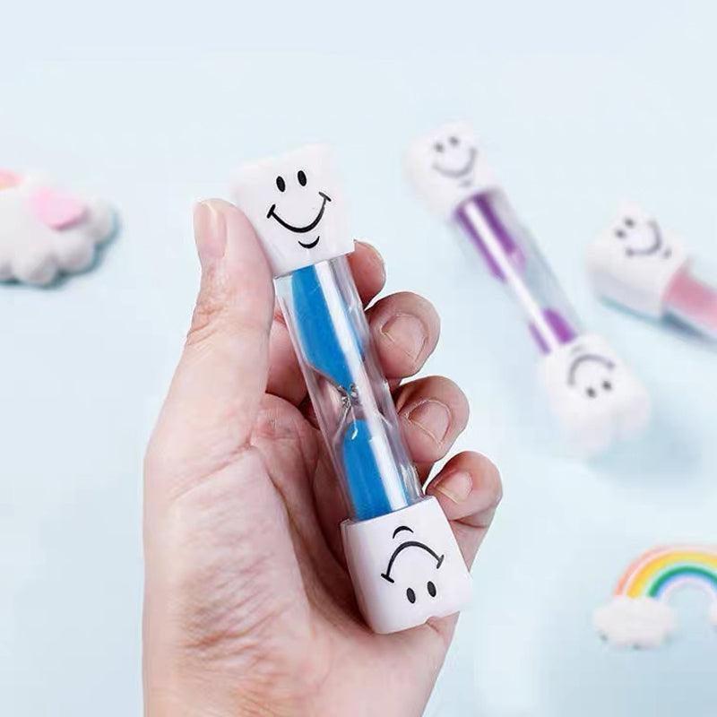 3-Minute Hourglass Sand Timer Smiley Face Clock for Brushing or Kitchen Use - Purple