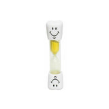 3-Minute Hourglass Sand Timer Smiley Face Clock for Brushing or Kitchen Use - Yellow - Close-Up Angle