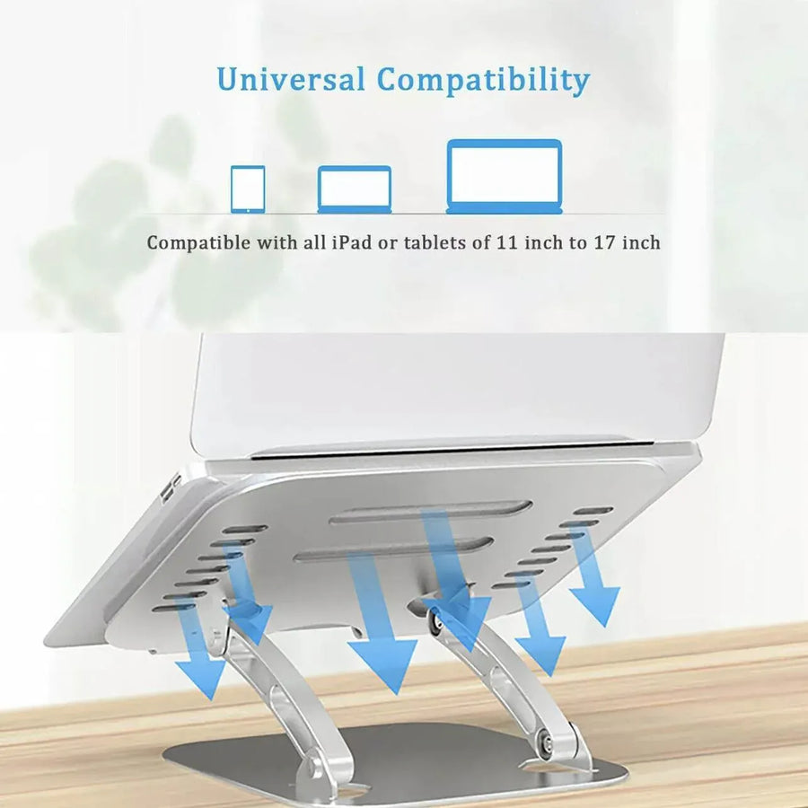 Adjustable Folding Aluminum Stand Ergonomic Design Portable Laptop Stand Holder - Dark Grey