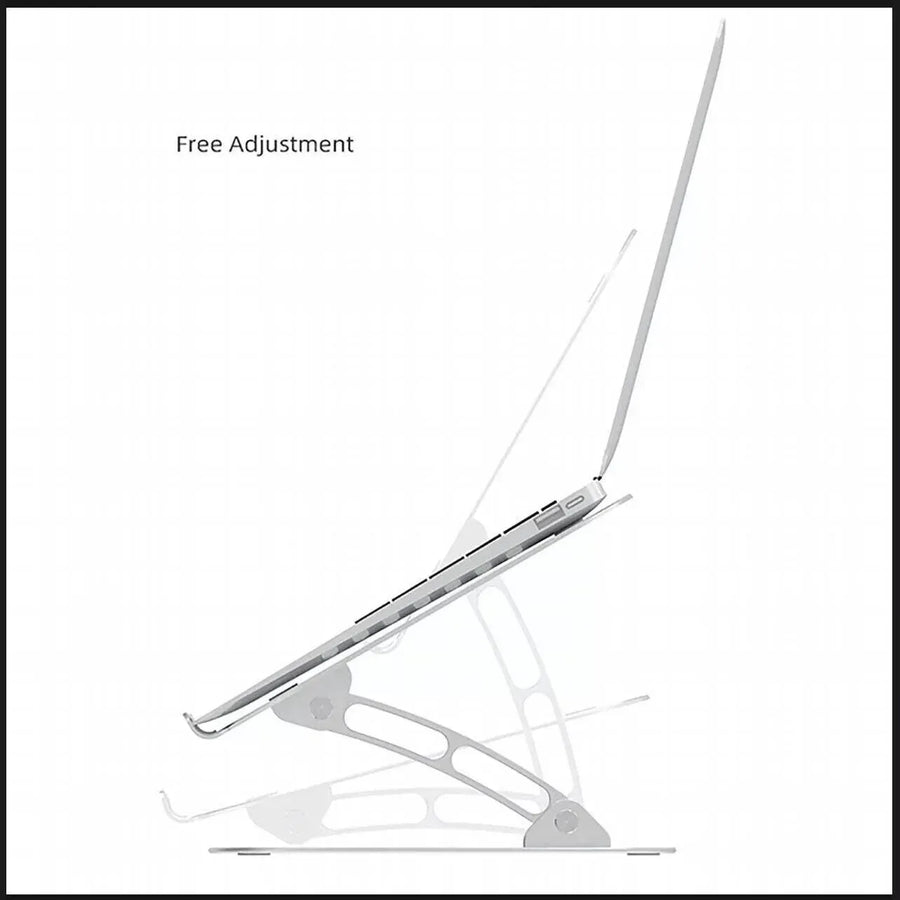 Adjustable Folding Aluminum Stand Ergonomic Design Portable Laptop Stand Holder - Dark Grey