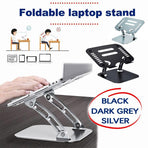 Adjustable Folding Aluminum Stand Ergonomic Design Portable Laptop Stand Holder - Silver