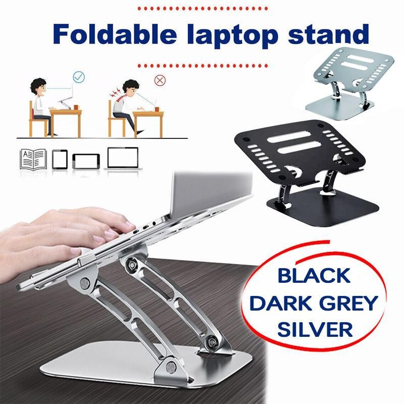 Adjustable Folding Aluminum Stand Ergonomic Design Portable Laptop Stand Holder - Silver