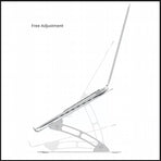 Adjustable Folding Aluminum Stand Ergonomic Design Portable Laptop Stand Holder - Silver