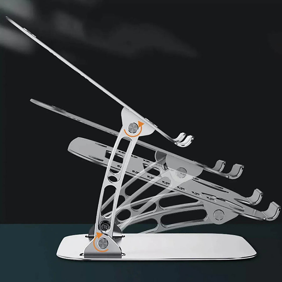 Adjustable Folding Aluminum Stand Ergonomic Design Portable Laptop Stand Holder - Silver