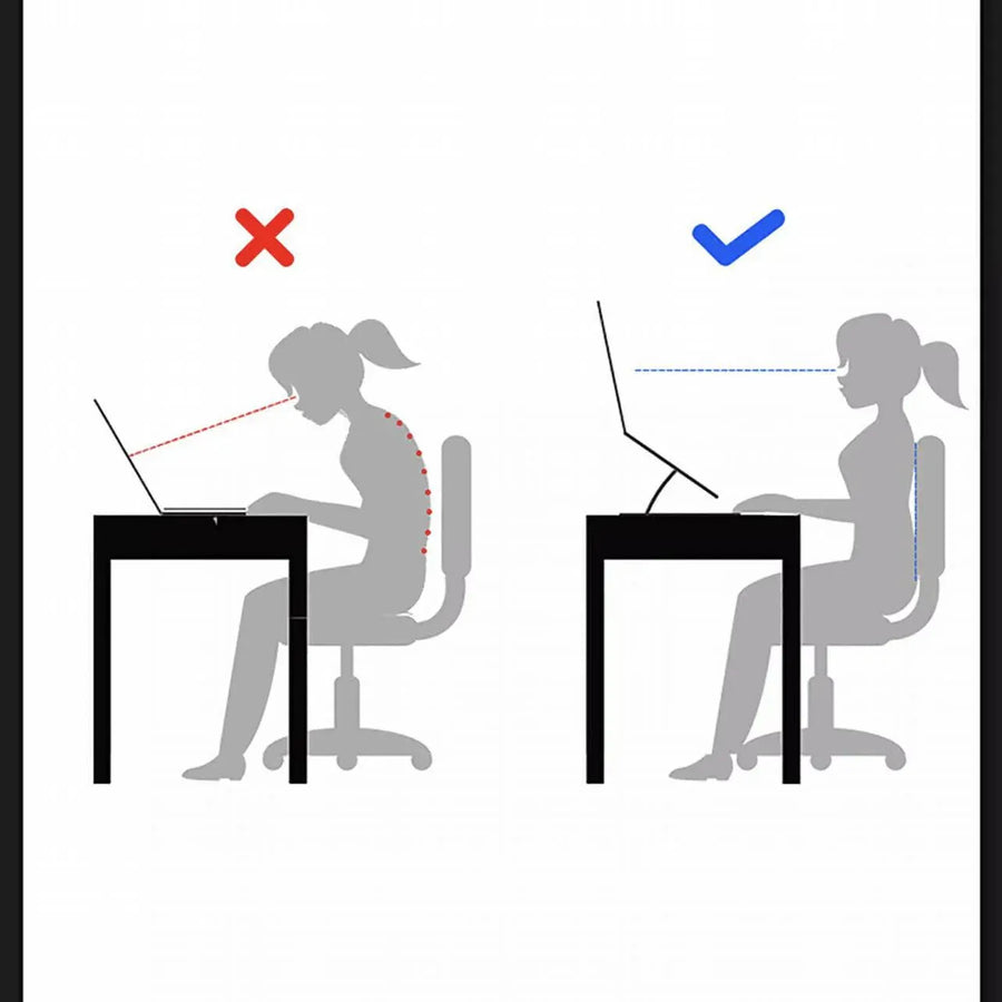 Adjustable Folding Aluminum Stand Ergonomic Design Portable Laptop Stand Holder - Silver