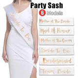 Bridal Party Sash Rose Gold Bride Bridesmaid Maid Honour Mother Hens Night Wear - Maid Of Honour - Front View