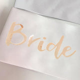 Bridal Party Sash Rose Gold Bride Bridesmaid Maid Honour Mother Hens Night Wear - Maid Of Honour - Close-Up Angle