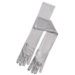 Elegant Long Satin Opera Gloves for Prom Party Wedding Costume or Formal Dress - Silver