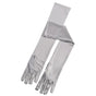 Elegant Long Satin Opera Gloves for Prom Party Wedding Costume or Formal Dress - Silver