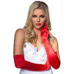 Elegant Long Satin Opera Gloves for Prom Party Wedding Costume or Formal Dress - Silver
