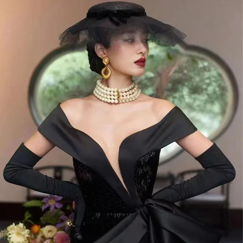 Elegant Long Satin Opera Gloves for Prom Party Wedding Costume or Formal Dress - Silver