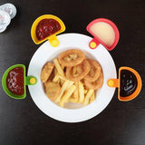 8PCS Plastic Salad Dressing Box Set Double Clip Bowl Snack Container with Spoon - 45-Degree Angle