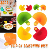 8PCS Plastic Salad Dressing Box Set Double Clip Bowl Snack Container with Spoon - Extra Image