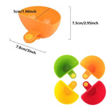 8PCS Plastic Salad Dressing Box Set Double Clip Bowl Snack Container with Spoon - Side View