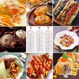 Squeeze Condiment Dispenser Bottles 250ml 500ml Sauce Craft Use Set of 6 - 250ML - Top-Down View