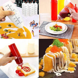 Squeeze Condiment Dispenser Bottles 250ml 500ml Sauce Craft Use Set of 6 - 250ML - Low Angle