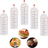 Squeeze Condiment Dispenser Bottles 250ml 500ml Sauce Craft Use Set of 6 - 250ML
