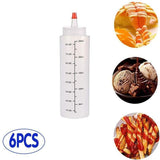 Squeeze Condiment Dispenser Bottles 250ml 500ml Sauce Craft Use Set of 6 - 250ML