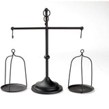 Black iron balance Scale candlestick decorative candle wedding Home Decor Gifts - Front View