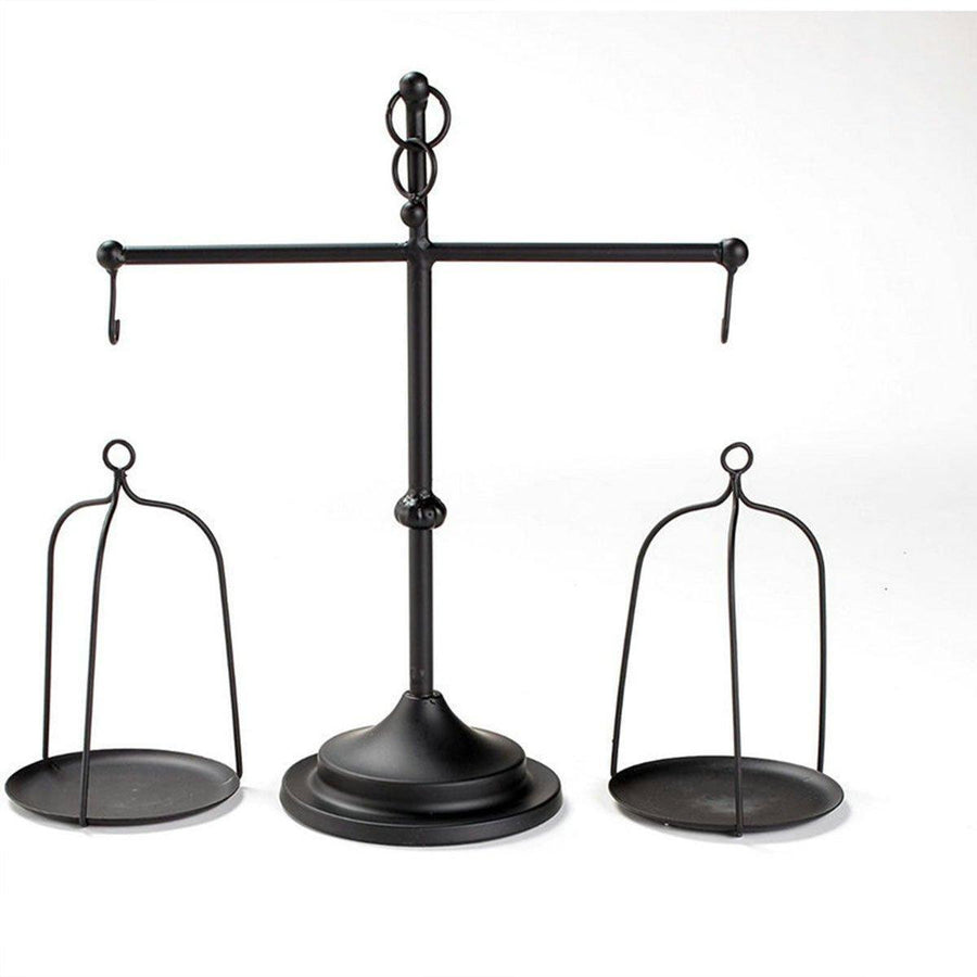 Black iron balance Scale candlestick decorative candle wedding Home Decor Gifts