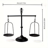 Black iron balance Scale candlestick decorative candle wedding Home Decor Gifts