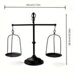 Black iron balance Scale candlestick decorative candle wedding Home Decor Gifts
