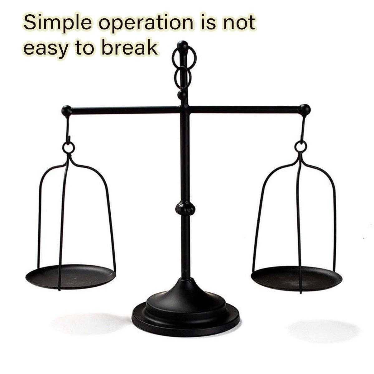 Black iron balance Scale candlestick decorative candle wedding Home Decor Gifts