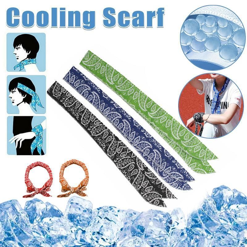 Bandana Headband Cooler Scarf Neck Ice Scarf Wrap Deluxe Outdoor Sport Cooling - Black
