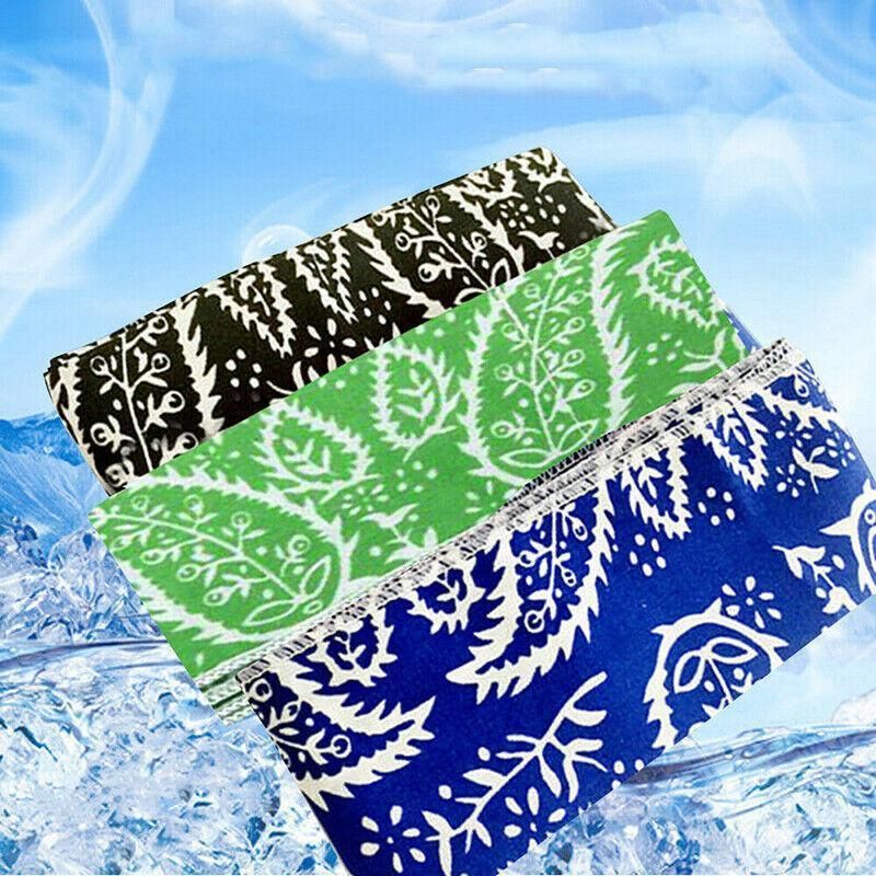 Bandana Headband Cooler Scarf Neck Ice Scarf Wrap Deluxe Outdoor Sport Cooling - Black