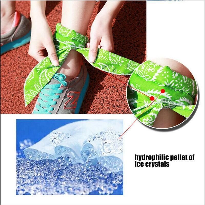 Bandana Headband Cooler Scarf Neck Ice Scarf Wrap Deluxe Outdoor Sport Cooling - Black