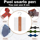 2PCS Double Hook Silk Scarf Towel Rack Organizer Tie Hanger Closet Storage - Rear View