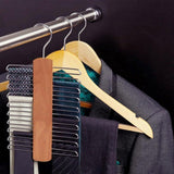 2PCS Double Hook Silk Scarf Towel Rack Organizer Tie Hanger Closet Storage - Low Angle