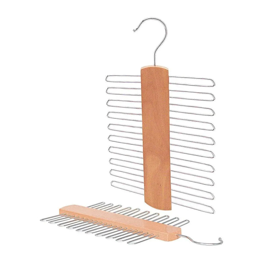 2PCS Double Hook Silk Scarf Towel Rack Organizer Tie Hanger Closet Storage