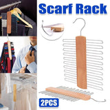 2PCS Double Hook Silk Scarf Towel Rack Organizer Tie Hanger Closet Storage - Extra Image