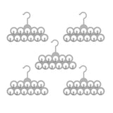 5PCS Non-slip Flocked 11-Hole Hanger for Towels Scarves Ties Drying Storage Rack - Front View