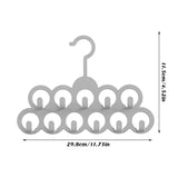 5PCS Non-slip Flocked 11-Hole Hanger for Towels Scarves Ties Drying Storage Rack - Side View